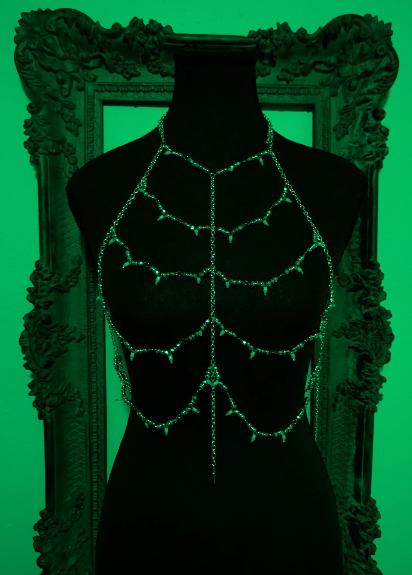 ElectriCuties Neon Body Chain for Electricity Sensation Play | "Astrape" | Kink, BDSM, e-Stim